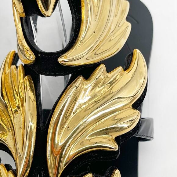 Giuseppe Zanotti Black Patent Leather Cruel Wing Flat Gladiator Sandal IT 37.5 - Picture 7 of 11